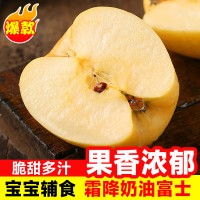 山东烟台黄金奶油富士苹果正宗奶油苹果冰糖心水果新鲜当季牛奶10