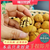 核桃薄皮2022新货纸皮草本味孕妇食品新疆烤核桃奶香咸味熟核桃