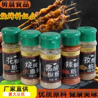 批发瓶装美味调味料户外烧烤撒料五连装家用孜然粉黑胡椒粉辣椒粉