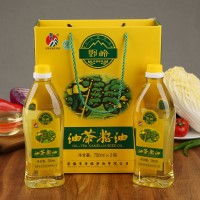 野岭山茶油礼盒750ml*2 绿色食品物理压榨油茶籽油食用油一件代发