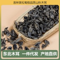 人工挑选东北黑山秋木耳 特级椴木食用菌产地2022年新货小碗木耳