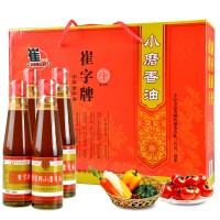中华老字号崔字牌小磨纯香油芝麻酱芝麻油芝麻礼盒厂家直销
