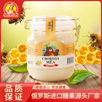 俄罗斯蜂蜜原装进口国家馆纯正天然结晶瓶装椴树蜜500g食品