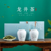 2023新绿茶明前龙井采摘商务伴手礼节日送长辈高档春茶陶瓷礼盒装